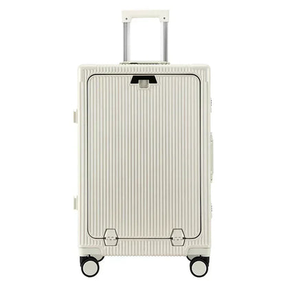 Luxe Trolleykoffer met Voorvak & USB – Aluminium Frame